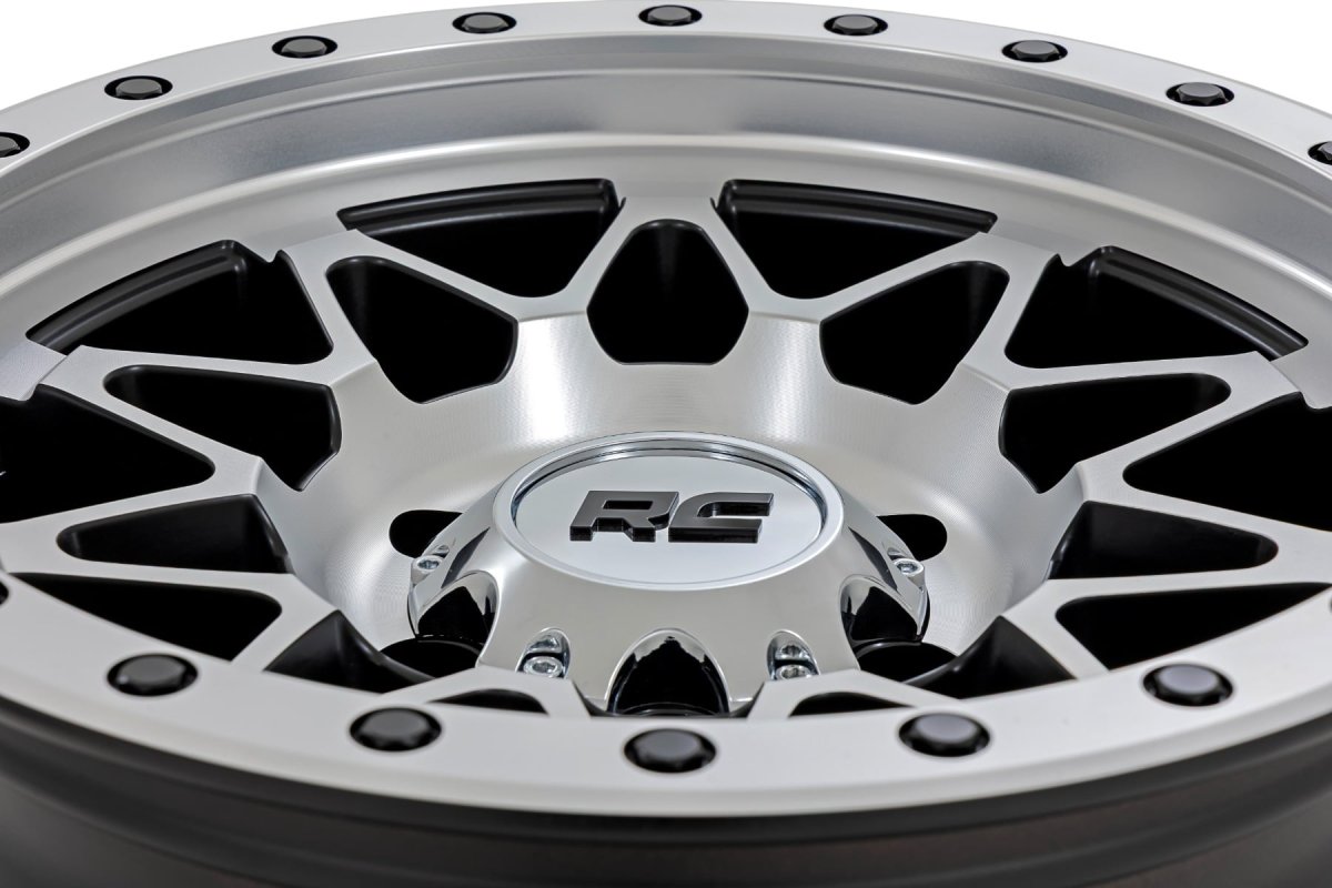 Jeep Grand Wagoneer Wheel - Rough Country - 78 Series | Simulated Beadlock | Full Machine | 17x8.5 - Bronze Finish with Black Lip - 4WD - '84-'90